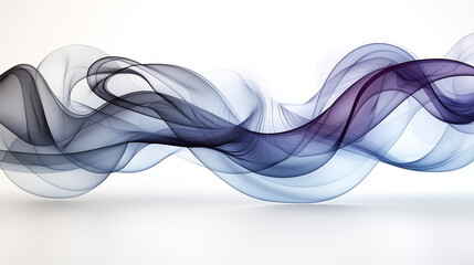 Fototapeta premium Flowing Abstract Purple & Gray Smoke Waves on White Background Wallpaper