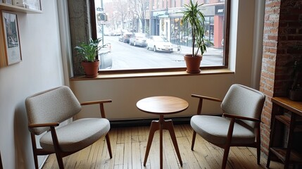 Cozy Seating Area with Natural Light and Plants