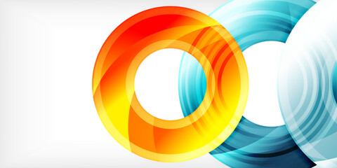 Obraz premium Bright colorful circles with light effects. Abstract background