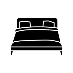 Bed icon vector. Bedroom illustration sign. Sleep symbol or logo.