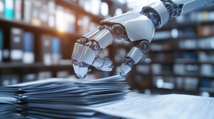 Artificial Intelligence in Document Analysis, the role of artificial intelligence in document analysis with an image portraying machine learning algorithms extracting data from unstructured documents