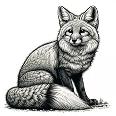 Portrait of Grey fox, gray fox, urocyon cinereoargenteus