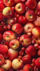 Background of ripe juicy red apples 