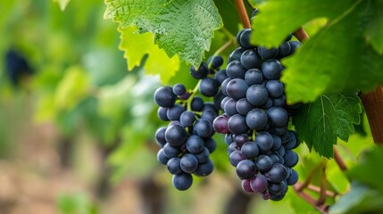 Fototapeta premium Gorgeous Vineyard: Captivating a Bunch of Grapes in