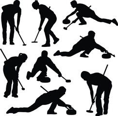 curling sport silhouette