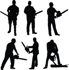 man with chainsaw silhouette