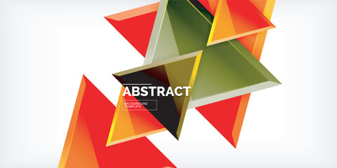 Abstract background - glossy triangles. Vector Illustration For Wallpaper, Banner, Background, Card, Book Illustration, landing page