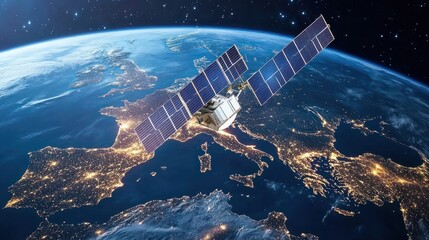 Global internet connectivity via telecommunication satellite in low earth orbit above europe