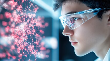 A laboratory setting with scientists analyzing data on a computer screen, emphasizing the crucial role of data analysis in scientific research.