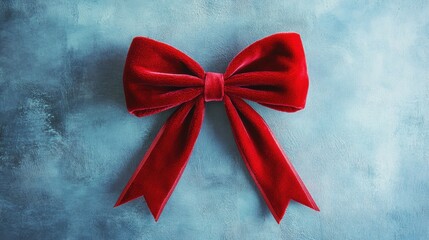Holiday ribbon bow. Design element for greeting card poster