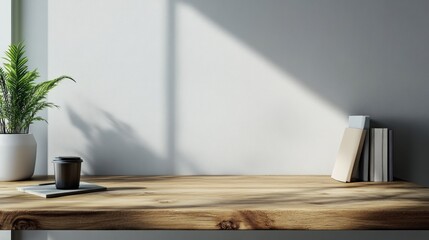 Obraz premium Minimalist Desk with Sunlight