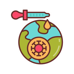 Virus Spread Filled Icons , Vector illustration