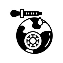 Virus Spread Glyph Icon, Vector illustration