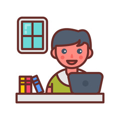 Telecomputing Filled Icons , Vector illustration