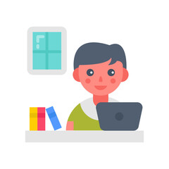 Telecomputing Flat Icons, Vector illustration