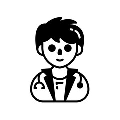 Doctor Glyph Icon, Vector illustration