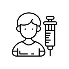 Vaccination Outline Icon, Vector illustration