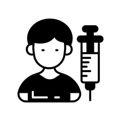 Vaccination Glyph Icon, Vector illustration
