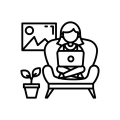 House Work Outline Icon, Vector illustration