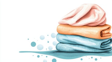 A shower cap clipart, bathroom accessory, watercolor style, pastel hues, isolated on white background