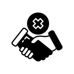 No Hand Shake Glyph Icon, Vector illustration