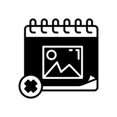 Event Cancellation Glyph Icon, Vector illustration