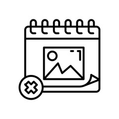 Event Cancellation Outline Icon, Vector illustration