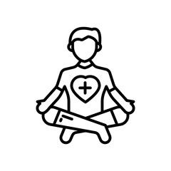 Home Workout Outline Icon, Vector illustration