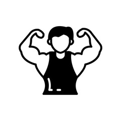 Physical Health Glyph Icon, Vector illustration