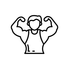 Physical Health Outline Icon, Vector illustration