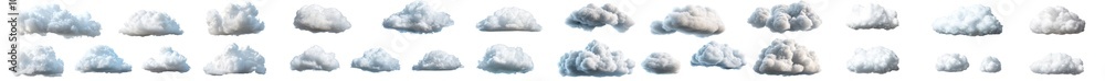 Leinwandbilder the white clouds are isolated on a transparent background in this 3d render.