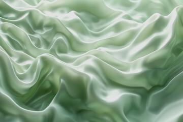 Fototapeta premium Abstract green background with wavy shapes and fluid lines. With organic shapes in light green.
