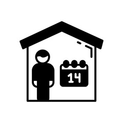 Self Quarantine Glyph Icon, Vector illustration