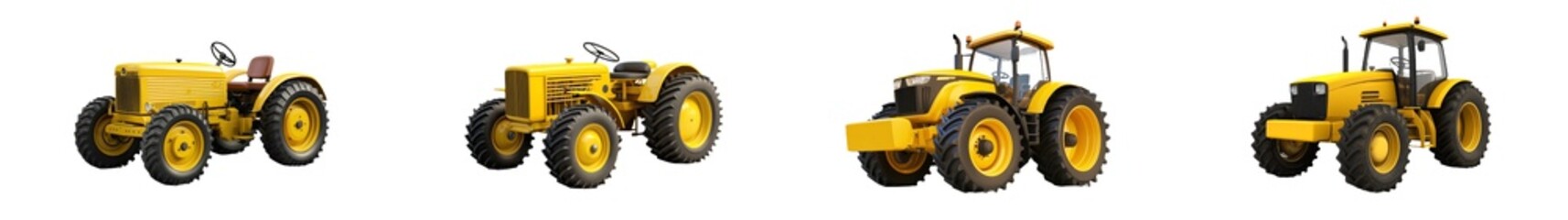 Obraz premium An isolated yellow tractor on a white or transparent background