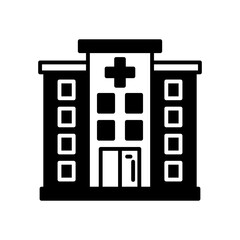 Hospital Glyph Icon, Vector illustration