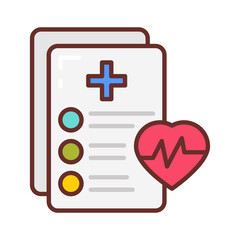 Medical Report Filled Icons , Vector illustration