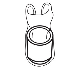 plastic bag icon filled with food cans, practical plastic bag icon
