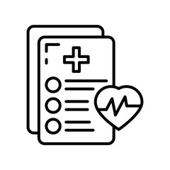 Medical Report Outline Icon, Vector illustration