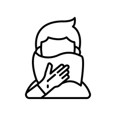 Respiratory Hygiene Outline Icon, Vector illustration
