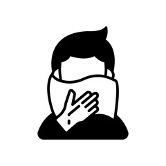 Respiratory Hygiene Glyph Icon, Vector illustration