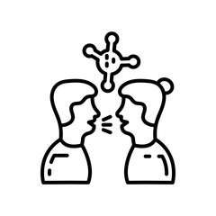 Avoid Contact Outline Icon, Vector illustration