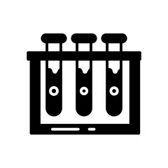 Test Tube Glyph Icon, Vector illustration