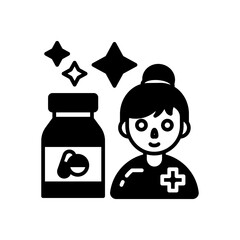 Medical Assistant Glyph Icon, Vector illustration
