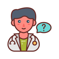 Ask A Doctor Filled Icons , Vector illustration