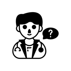 Ask A Doctor Glyph Icon, Vector illustration