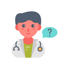 Ask A Doctor Flat Icons, Vector illustration