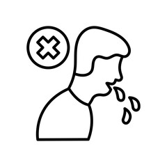Don't Spit Outline Icon, Vector illustration