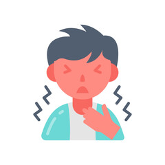 Sore Throat Flat Icons, Vector illustration