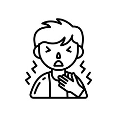 Sore Throat Outline Icon, Vector illustration