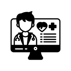 Doctor Help Glyph Icon, Vector illustration